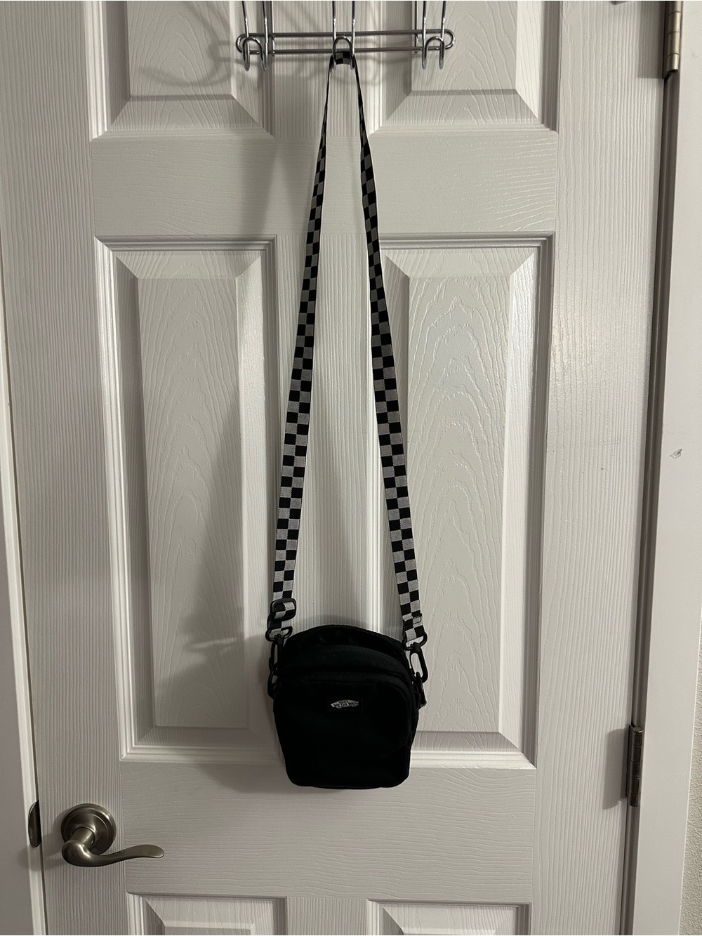 Vans Black Crossbody Bag with Checkered Strap